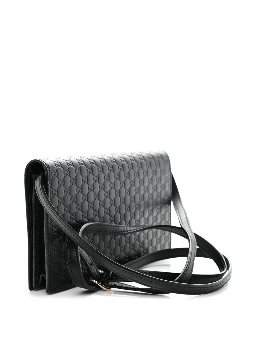 NWT Soft Microguccissima Crossbody Wallet Black - Picture 3 of 9
